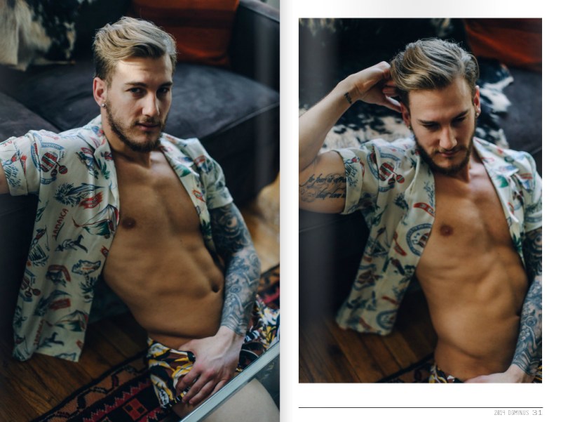 Photography by Menelik Puryear, modeling gorgeous Sam Wiles fo Dominus Magazine, hair by Rob and Creative Director by Kai Jankovic