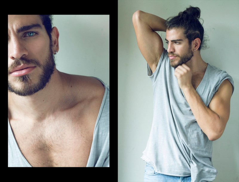 Featuring a beautiful stunning new face Alberto snapped by talented Luis De La Luz, Alberto is currently at New Icon Models, bearded face, long hair and fit body has all the required elements to hook up the scene.