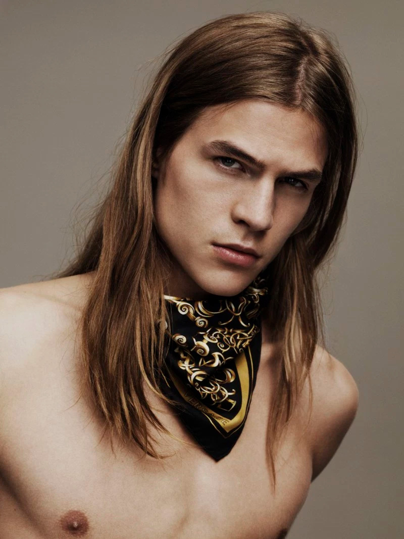Benjamin Benedek and Malcom Lindberg front the new Scarves campaign of Versace, shot by Ben Weller.